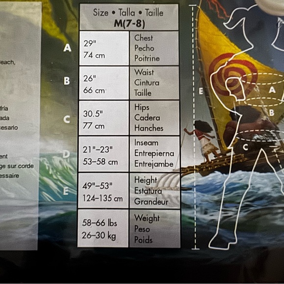 Disney Moana Costume – Kids Medium (7–8) Disney Princess - Picture 10 of 12